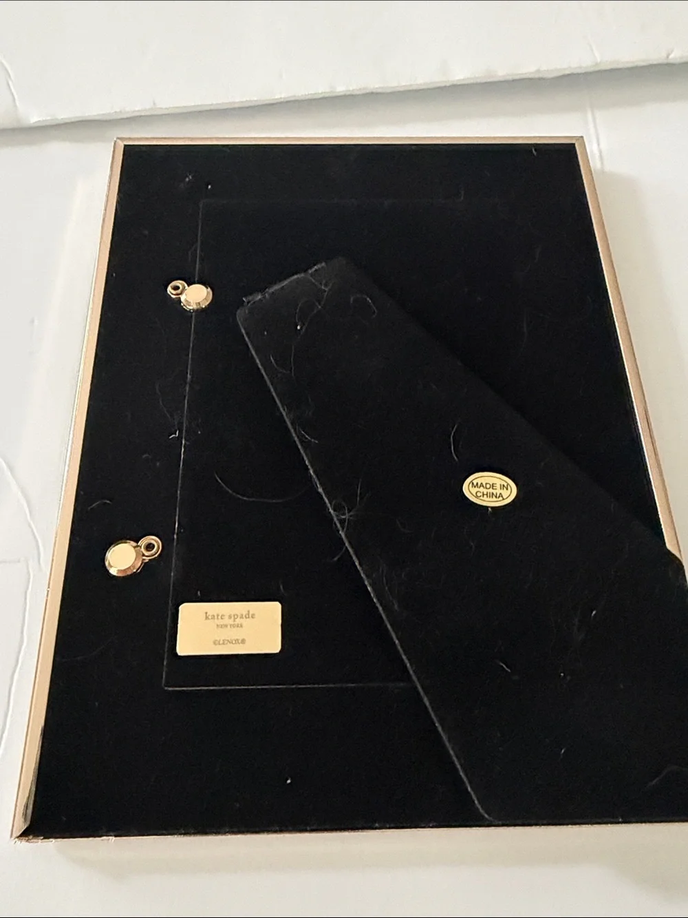 kate spade Navy and Gold Lexox Polished Photo Frame New